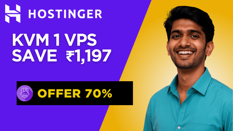 Hostinger KVM 1 VPS Coupon Code 2025 to 2026 December– Save ₹1,197 Instantly!