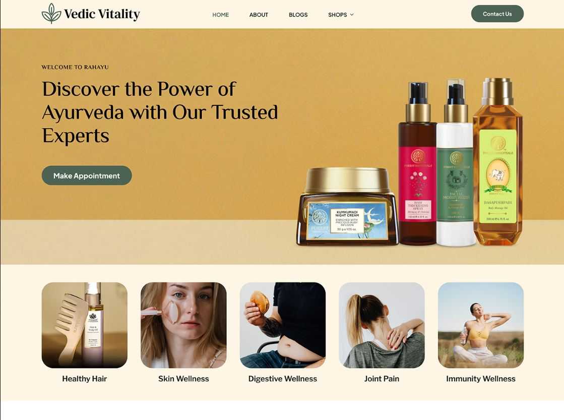 Ayurvedic Pharmacy Website Design