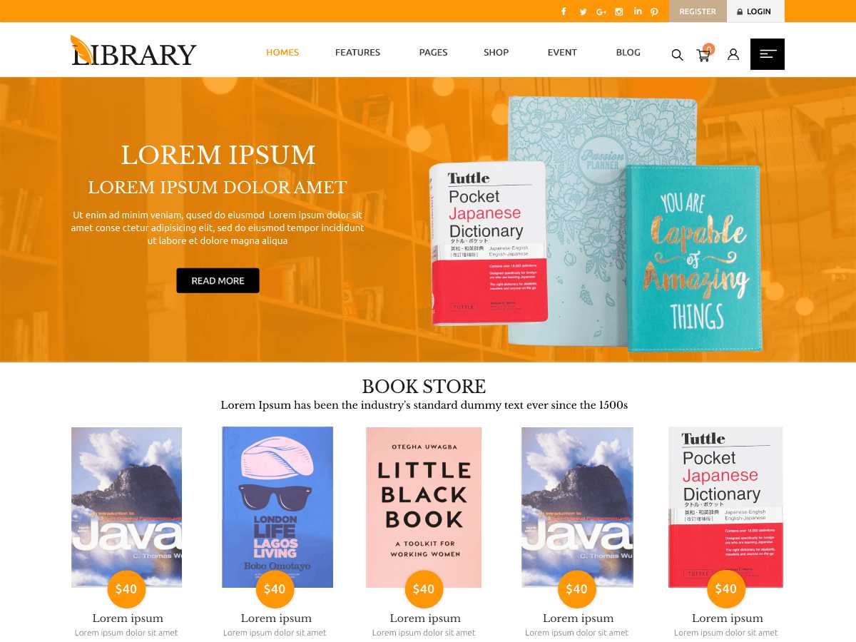 Books Shop Website Design