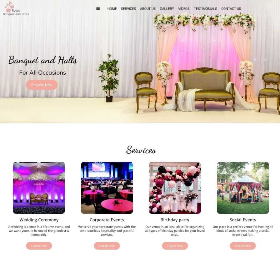 Wedding And Marriage Hall Website Design